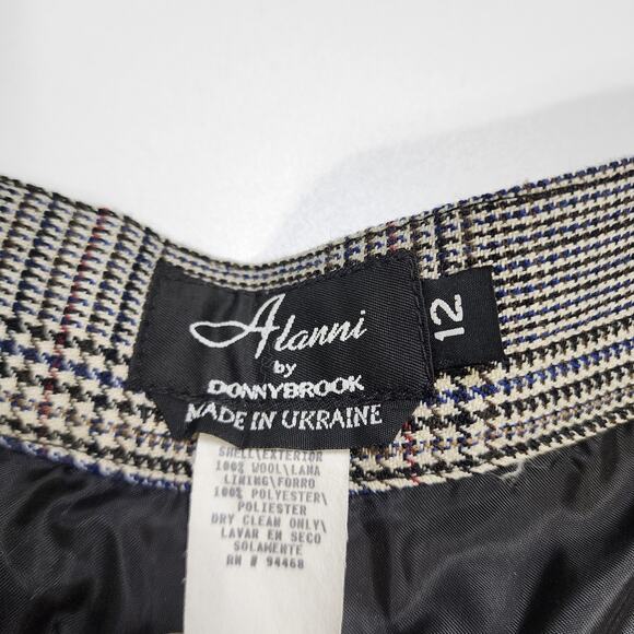 Alanni by Donnybrook Womens Plaid Wool Trouser Pants Size 12 Career Academia 90s - Picture 7 of 11